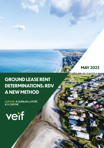 Ground Lease Rent Determinations: RDV a New Method